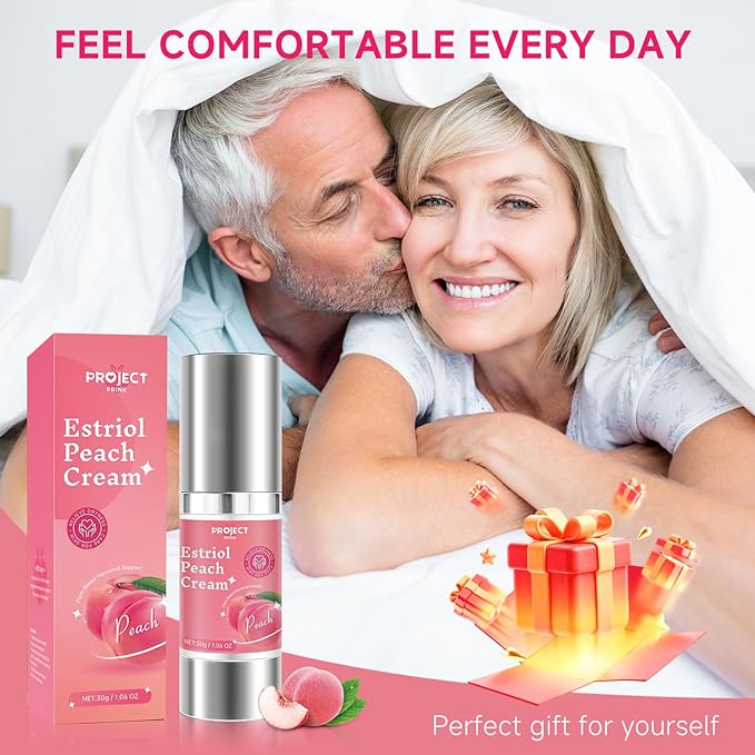 Silky Peach Cream for Women, Vaginal Estrogen Cream for Women Hormone Balance, Relief Menopause Vaginal Dryness & Vaginal Itching (1 fl.oz)