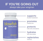 Blowfish Wingman | Supplement with DHM + L-Cysteine + Electrolytes | Feel Better After Drinking | Pre-Alcohol Liver Support & Hydration