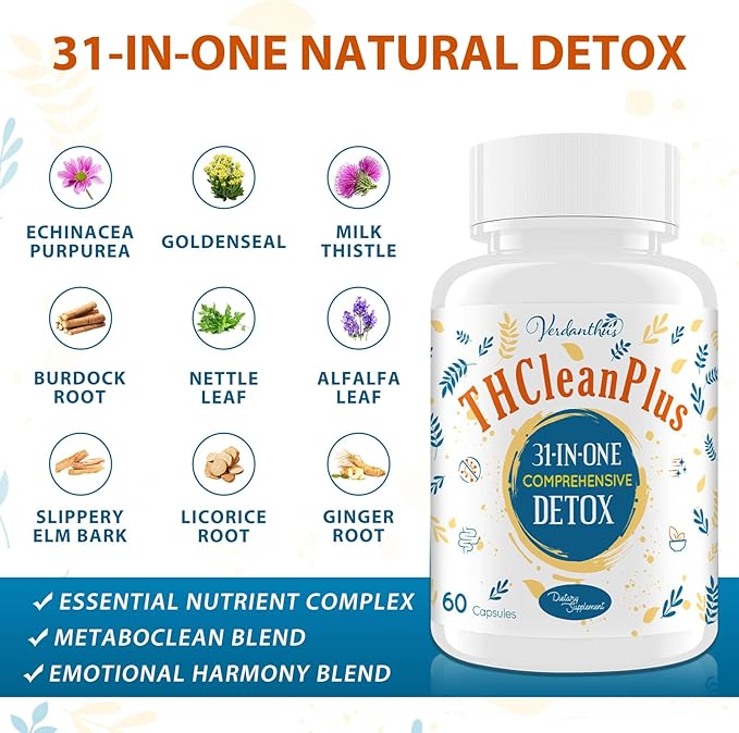 31-in-ONE Detox and Liver Cleanser, Fast Detox, Full Body Detox, Toxins Cleaner for Liver, Kidney, Natural Herbal Formula, Support Immune & Mood, Made in USA, 120 Capsules