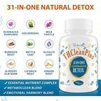 31-in-ONE Detox and Liver Cleanser, Fast Detox, Full Body Detox, Toxins Cleaner for Liver, Kidney, Natural Herbal Formula, Support Immune & Mood, Made in USA, 120 Capsules