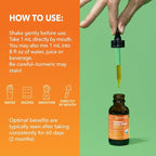 USDA Organic Turmeric Liquid Drops with Black Pepper - 1000mg Curcumin Supplement for Immune & Digestive Health - 30 Servings - Enhanced Absorption - Non-GMO, Vegan, Gluten Free - Unflavored, 1 Fl Oz