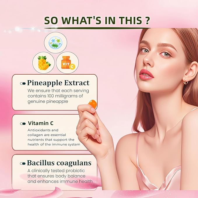 Feminine Balance Gummies - Pineapple Probiotics for Women for Premium Women’s Health & Wellness-Immune Support, Hawaiian Pineapple,60 Gummies (30 Servings)（P1）