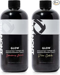 Tranont Glow Liquid Collagen for Women | Multi Collagen Peptides with Hyaluronic Acid & Biotin | Hair, Skin & Nail Support | Hydrolyzed Collagen Shot | Strawberry Banana & Piña Colada | 30 fl oz