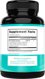 Multi Collagen Pills for Women & Men (120 Capsules) Type I, II, III, V and X - Pure Hydrolyzed Collagen Peptides Supplement - Hair, Skin, Nails & Joint Support - 3rd Party Tested, Non GMO & USA Made