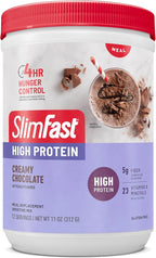 SlimFast High Protein Meal Replacement Shake Powder, 12 Servings (Pack of 2), Advanced Nutrition Smoothie Mix, Digestive Support, Gluten Free, Creamy Chocolate, 20g of Protein (Packaging May Vary)