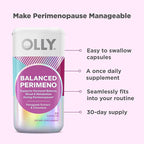 OLLY Balanced Perimeno Capsules, Supports Hormonal Balance, Mood & Metabolism During Perimenopause,* Fenugreek Extract, Chromium, 30 Day Supply - 30 Count