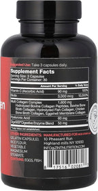 Zint Multi Collagen Pills - Collagen Supplements for Hair, Skin, Nails & Joint Health - Hydrolyzed Collagen Supplement with Type I, II, III, V, X Collagen Peptides, 90 Count