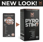 METISNutrition Pyro Stim 7 Metabolism Booster Fat Loss Support Energy Boost - Once-A-Day Thermogenic with Teacrine for Focus, Appetite Control, Muscle Toning, and Mood Control (60 Capsules)