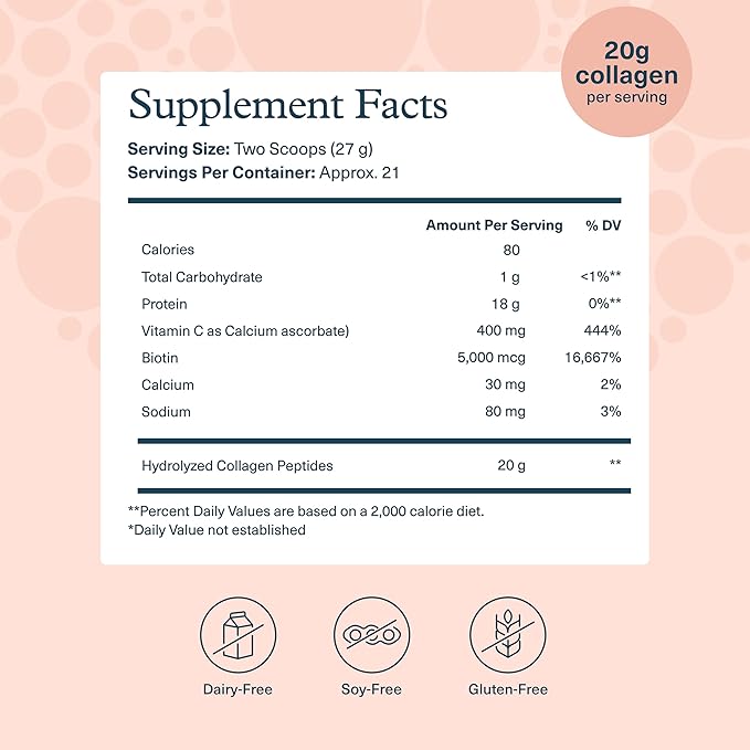 Youtheory Collagen Powder - 20 g Hydrolyzed Collagen Peptides - with Vitamin C, Biotin & Amino Acids - Supports Joint & Bone Health* - Chocolate - 20 oz (21-Day Supply)