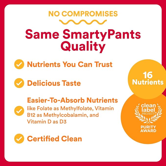 SmartyPants Multivitamin for Men & Women, Multivitamin Gummies with Omega 3 (DHA/EPA), Vitamin D3, C, Vitamin B12, B6, A, K & Zinc, Biotin, Gluten Free, 90 Count (30 Day Supply)