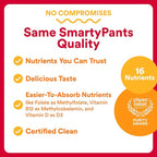 SmartyPants Multivitamin for Men & Women, Multivitamin Gummies with Omega 3 (DHA/EPA), Vitamin D3, C, Vitamin B12, B6, A, K & Zinc, Biotin, Gluten Free, 90 Count (30 Day Supply)