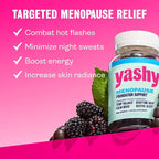Gummies for Menopause | Hormone-Free Supplements for Women | Clinically Backed | 30 Servings | Helps Alleviate Hot Flashes, Night Sweats, & Mood Swings | Supports Libido | BlackBerry Flavor