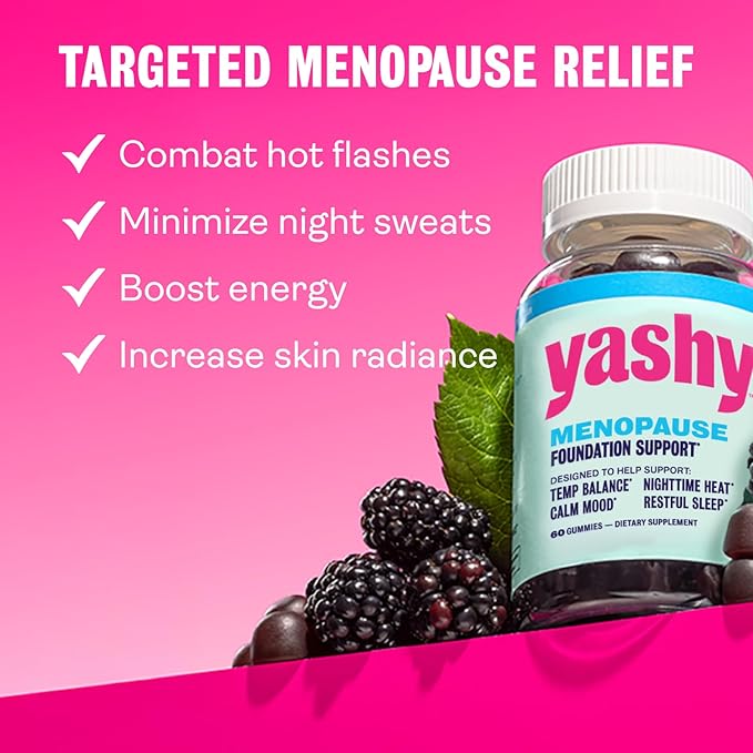 Gummies for Menopause | Hormone-Free Supplements for Women | Clinically Backed | 30 Servings | Helps Alleviate Hot Flashes, Night Sweats, & Mood Swings | Supports Libido | BlackBerry Flavor