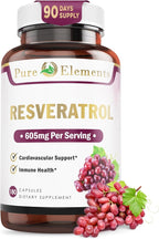 Pure O Elements Resveratrol 1450mg Extra Strength Formula to Promote Better Skin and Immunity with Green Tea, Grape Seed Ext,Red Wine Extract and Others 90 Days Supply