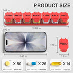 Extra Large Weekly Pill Organizer - Waterproof 7-Day Pill Box, Portable Vitamin & Supplement Case, Easy to Open Design, Ideal for Travel a nd Daily Medication Management (Red)