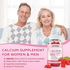Calcium Citrate Gummies 1200mg for Adults & Kids, Chewable Calcium Citrate for Bone, Muscle & Immune Support, Bioavailable Calcium Supplements for Women & Men, Raspberry Flavor, 120 Count