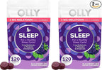 OLLY Sleep Gummy,3 mg Melatonin,L-Theanine,Chamomile,and Lemon Balm Extracts,BlackBerry Flavor,60 Day Supply -,120 Count (Pack of 2)