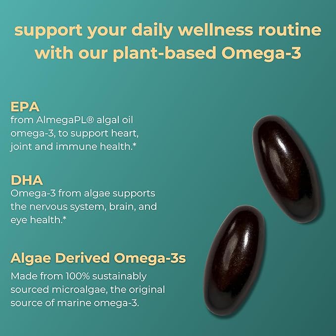 Iwi Omega-3 Mini Softgels (30 Servings), Easy to Swallow, Plant-Based Algae Omega 3 with EPA + DHA, Whole-Body Support Dietary Supplement, Krill & Fish Oil Alternative, No Fishy Aftertaste
