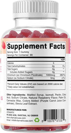 Vitamatic Chromium Picolinate 1000 mcg - 90 Gummies - High Potency Chromium - Raspberry Flavor