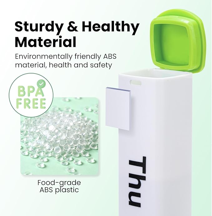 CAidRE Monthly Pill Organizer 2 Times a Day - 28 Day Pill Box AM PM, Daily Medicine Organizer for Vitamins, Supplements, Medications - BPA Free Pill Case for Home & Travel, White