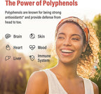 67,500 MG Polyphenols Supplement - Powerful Antioxidants & Polyphenol for Age Defense, Polyphenol Superfood, Quercetin, Resveratrol, Plant-Based & Energy, Immune Support, 180 Capsules