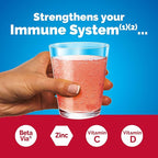 Emergen-C Immune+ Triple Action Immune Support Powder, BetaVia (R), 1000mg Vitamin C, B Vitamins, Vitamin D and Antioxidants, Raspberry – 30 Count