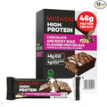 MUSASHI High Protein Bar, 45g Protein, 2g Total Sugars, Rocky Road, Post Workout and Protein Snack On The Go, 12 Pack of 3.2oz (90g) Bars