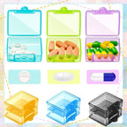 6 Packs Pocket Tiny Pill Case Single Daily Small Pill Container Travel Medicine Holder Cute Portable Personal Medicine Dispensers Organizers for Purse Pills Vitamin Supplements(Assorted Color)