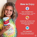 FIRST DAY Kids 3-in-1 Probiotic Gummies – Prebiotic + Probiotic + Postbiotic Supplement – Supports Digestive & Oral Health, Immune Function & Energy Levels – 30-Day Supply