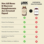 MK Supplements Grass-Fed Bone & Marrow Capsules | Collagen Types I & II + Bone Peptides + Marrow | Whole-Food Calcium Matrix | New Zealand Raised | 135 Capsules
