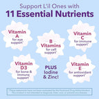 L'il Critters Frozen Daily Kids Multivitamin Gummies Assorted Berry Flavors for Ages 2+ Toddlers and Kids, Disney Multivitamin Gummies with 11 Essential Nutrients, 30-60 Day Supply, 60 Gummies