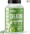 Creatine Monohydrate Gummies 5g per Serving, chewable, Vegan, Non-GMO, Sugar-Free, Soy-Free, Gluten-Free, Men & Women,More Strength & Recovery- Sour Apple Flavor, Made in USA