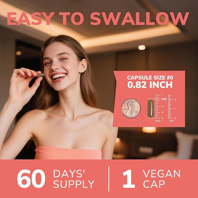 Iron Supplement for Women and Men, Iron Bisglycinate, 65mg Elemental Iron, Non-Constipating, with Vitamins C B6 B12 Folate & Beet Root, 60 Caps
