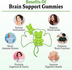 Ginkgo Biloba Gummies 240mg with Panax Ginseng for Better Mood and Focus, Booster Brain Health, 60 Vegan Apple Flavor Gummies