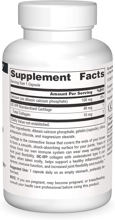 Source Naturals UC-II, Undenatured Collagen Joint Comfort* 40 mg - 60 Capsules