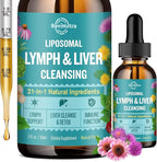 Liposomal Lymphatic Drainage Drops, Liver Cleanse Detox & Repair Liquid Supplement with Milk Thistle, Dandelion, Burdock Root & Echinacea - Lymph & Liver Detox, Antioxidant, Natural Flavor 2 Fl Oz