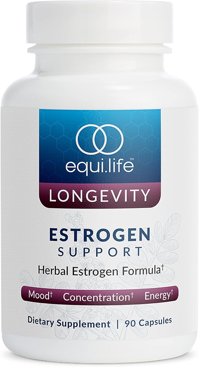 Equilife Estrogen Support, Herbal Blend Womens Supplement with Black Cohosh, Red Clover, and Gotu Kola for Overall Wellness, Plant Based Formula for Daily Support, Gluten Free, Non GMO, 90 Capsules