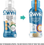OWYN Only What You Need High Protein Shake, Chocolate and Vanilla Flavored, 26g Protein, 0g Sugar, 3g Fiber, Dairy Free, Plant Based Protein Drink, 12 Count