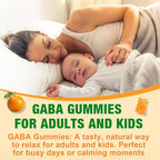GABA Gummies for Adults, Relaxation, Zzz & Mood – Sugar-Free Calm Gummies with L-Theanine, 5-HTP, Vitamin D3 – Natural Zzz Support, GABA Supplements for Kids, Orange Flavor, 120 Count