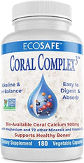 Coral Complex 3 Calcium Supplement Vitamin D3 & Magnesium – 900 mg Bioavailable Coral Calcium for Bone Strength, Joint Support & pH Balance – Trace Minerals, Non-GMO, 300 Veg Capsules