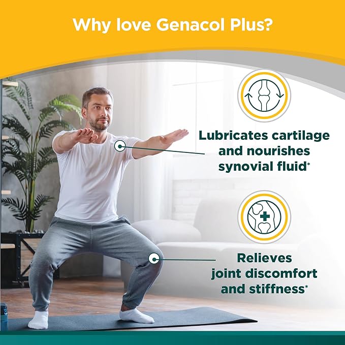 Genacol Plus – Glucosamine and Collagen Joint Supplement, Lubricates, Protects and Maintains Heathy Joints, Relieves Joint Discomfort Plus, 180 Capsules (60-Day Supply)