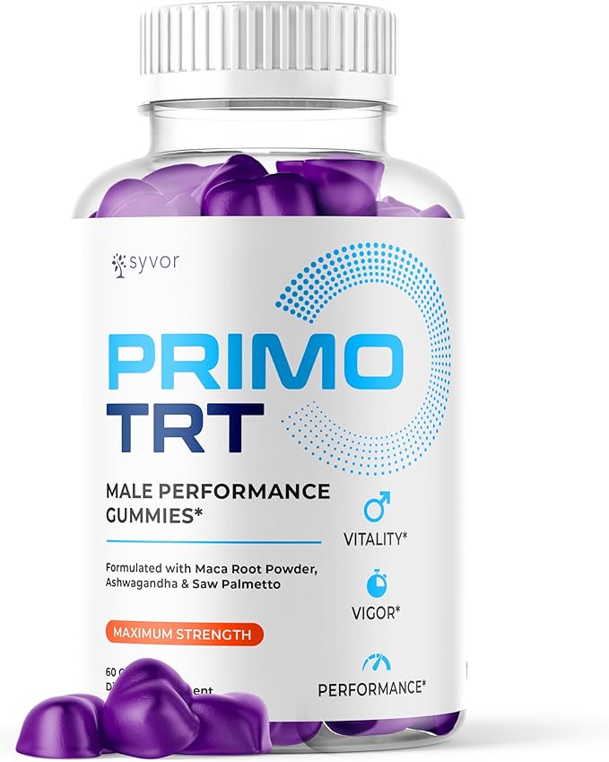 Primo TRT Gummies for Men, Official Primo TRT Male Performance Gummies with Maximum Strength Ingredients, Advanced PrimoTRT Male Health Support Gummy Supplement Premium Quality Vitamins (60 Gummies)
