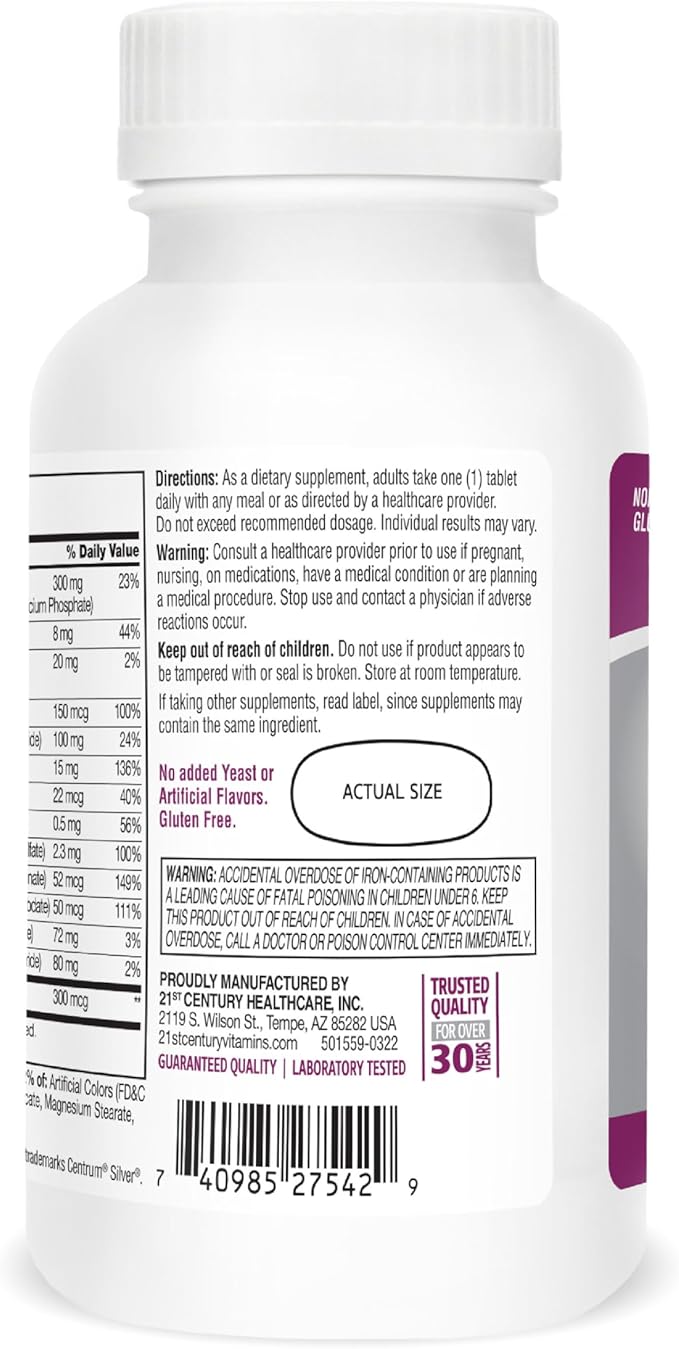 21st Century Sentry Senior Women 50 Plus Tablets, 100 Count (27542)