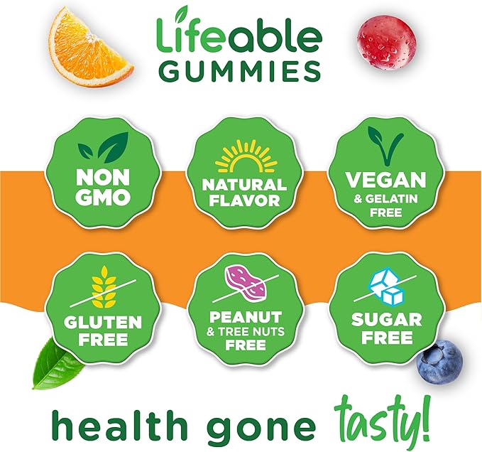 Lifeable Sugar Free Probiotics with Prebiotics Fiber – Great Tasting Natural Flavor Gummy Supplement – Keto Friendly Chewable – for Gut Health and Immune Support – for Adults, Man, Women – 90 Gummies