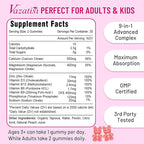 2 Pack Calcium Magnesium Zinc Gummies with Vitamin D3 B12, Calcium Supplements for Women Men, Peach Flavor 120 Cts