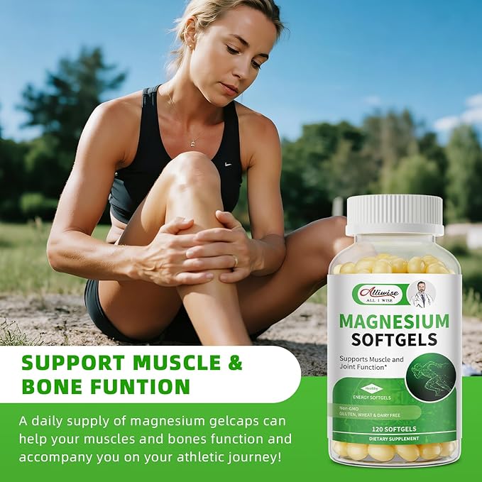 Magnesium Glycinate Supplement 500mg, High Absorption Dietary Supplement Softgels for Sleep, Muscle, Heart Support, Gluten Free, Non GMO, 180 Capsules, 90 Day Supply