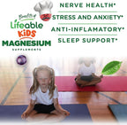 Lifeable Magnesium Gummies for Kids | 170mg Elemental Magnesium from 1,420mg Magnesium Citrate | Great Tasting Kids Magnesium Supplement | Muscle Support and Stress Relief Chewable | 90 Gummies