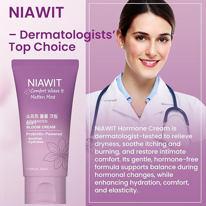 Estrogen Cream for Women – Intimate Moisturizer & Menopause Support, Helps Vaginal Dryness, Hydrating & Firming Skin, Naturally Gentle Care for Intimate Area with Aloe Vera & Calendula, 50ml