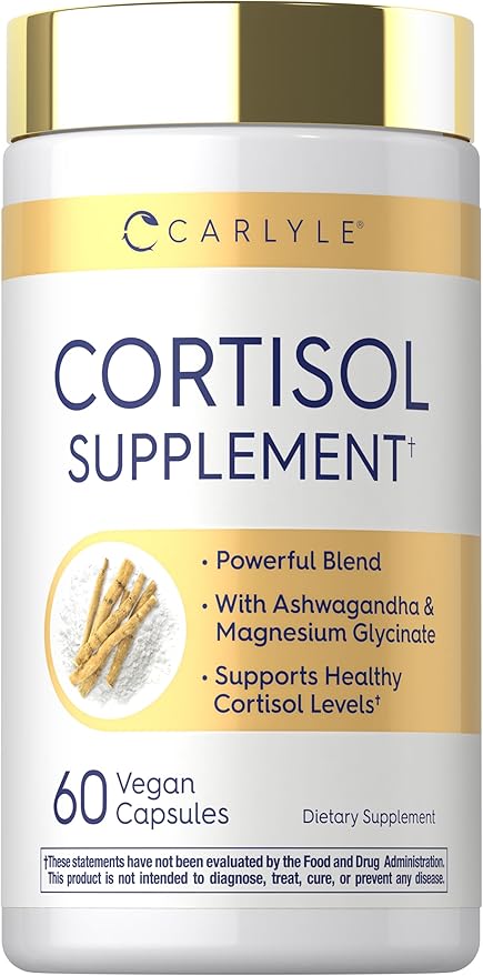 Carlyle Cortisol Supplement | 60 Vegan Capsules | Ashwagandha & Magnesium Complex | Non-GMO, Gluten Free
