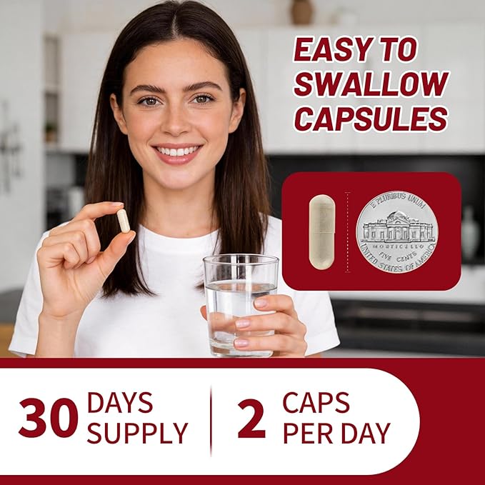 Iron Supplement - Iron 65mg High Absorption Iron Bisglycinate with Vitamin C, Calcium, Gentle Iron Pills for Women Men - Non GMO & Gluten Free, Stomach Friendly, 90 Capsules